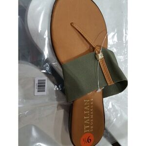 Italian Shoemakers Women's Afia Sandal Olive Green 9.5